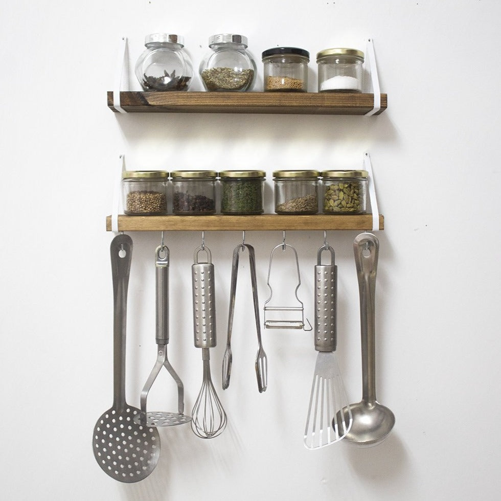 Spice Rack Shelves White EthnicaDesigns